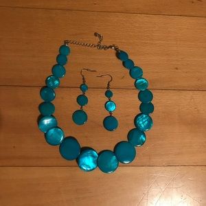 Turquoise necklace and earrings